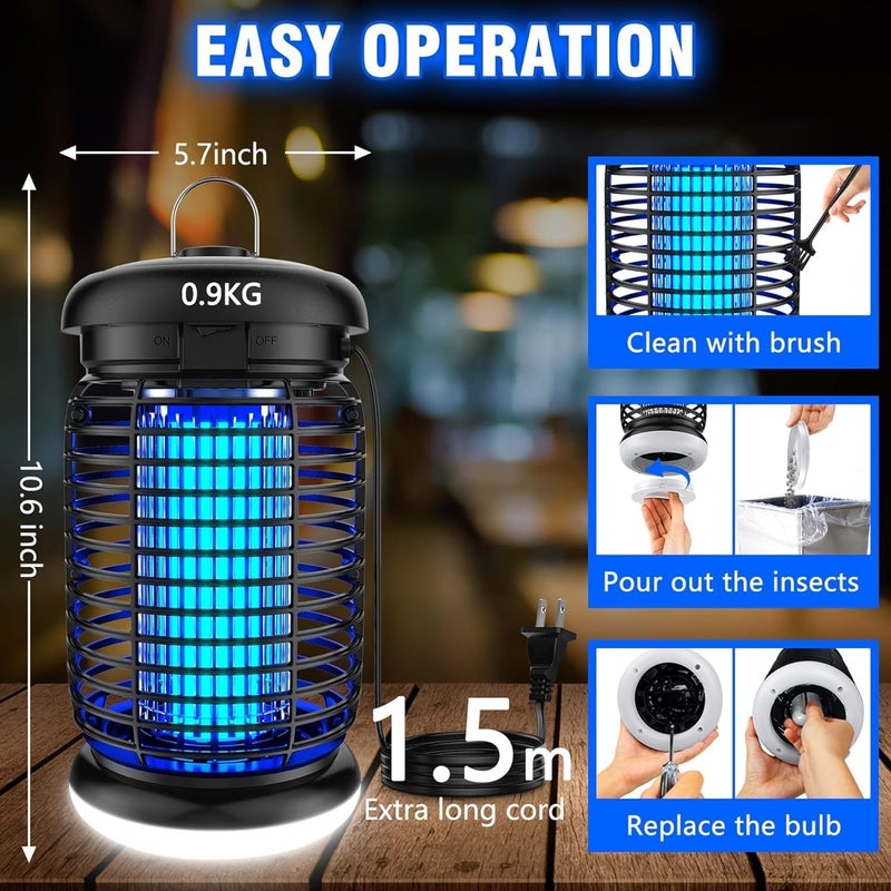 Endbug Bug Zapper, Bug Zapper Outdoor Indoor with LED Light, Electric Mosquito Zapper Fly Zapper, Waterproof Mosquito Killer Insect Zapper Fly Trap for Outside Patio Garden Backyard Home - Image 3